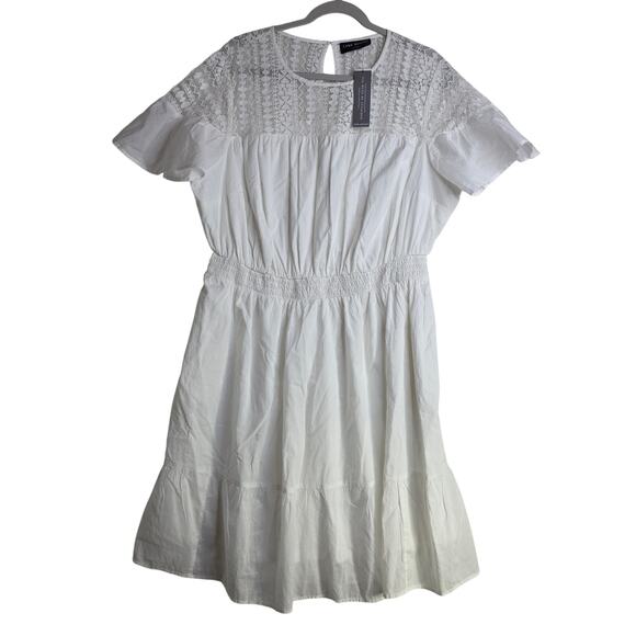 Lane Bryant Dresses & Skirts - Lane Bryant NWT Sz16 White couqette romantic lacey dress. Elastic Waist Bridal